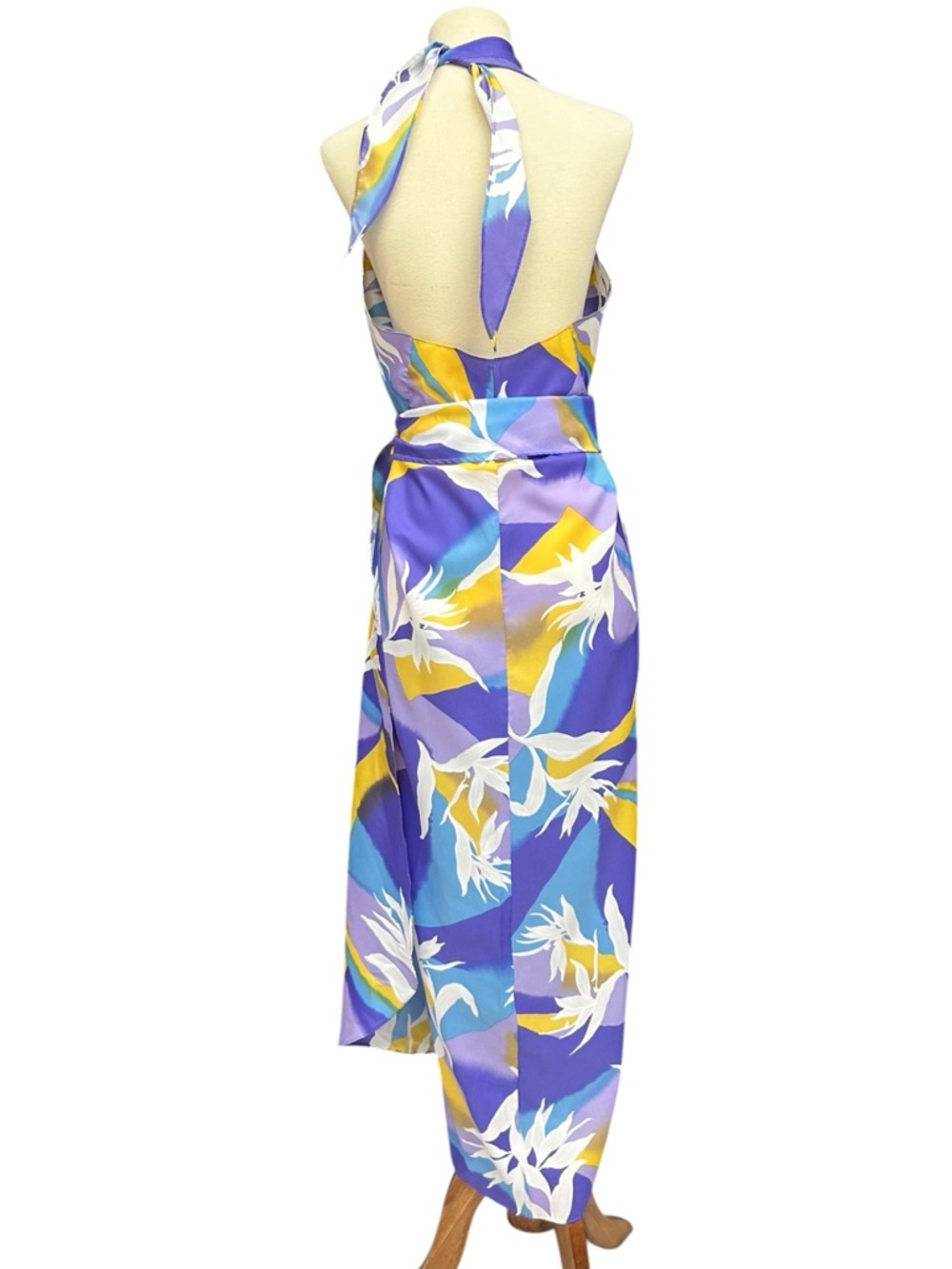 Vintage Hilo Hatties Hawaii Purple Floral Wrap Dress Convertible Maxi Skirt - Picture 4 of 12
